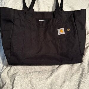 Carhartt Black Canvas Utility Tote with Logo Patch
